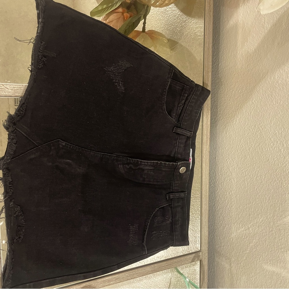 BUDDYLOVE SHARON DISTRESSED MINI SKIRT - BLACK.